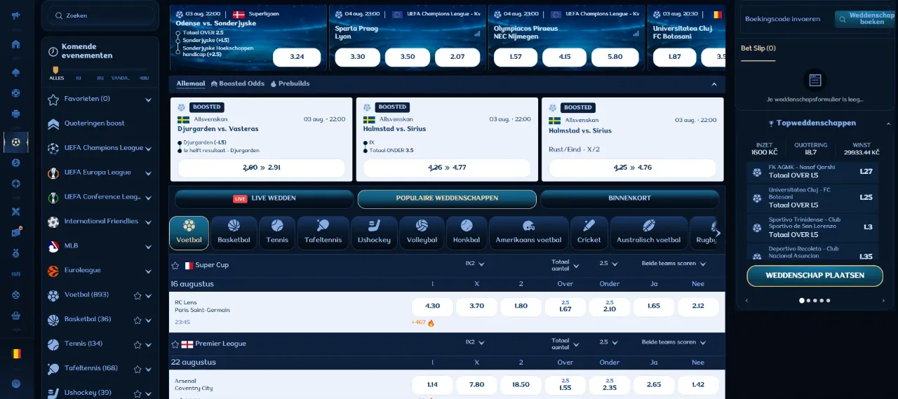 Voetbalstadion met live scorebord en wedkantoor